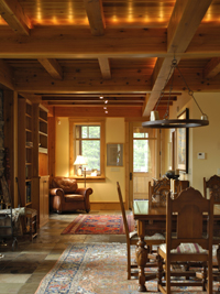 Samuelson Timberframe Design - Timber frame Interiors west coast style architecture